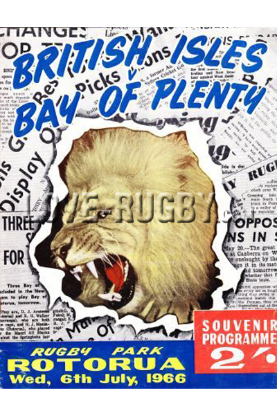 1966 Bay of Plenty v British Isles  Rugby Programme